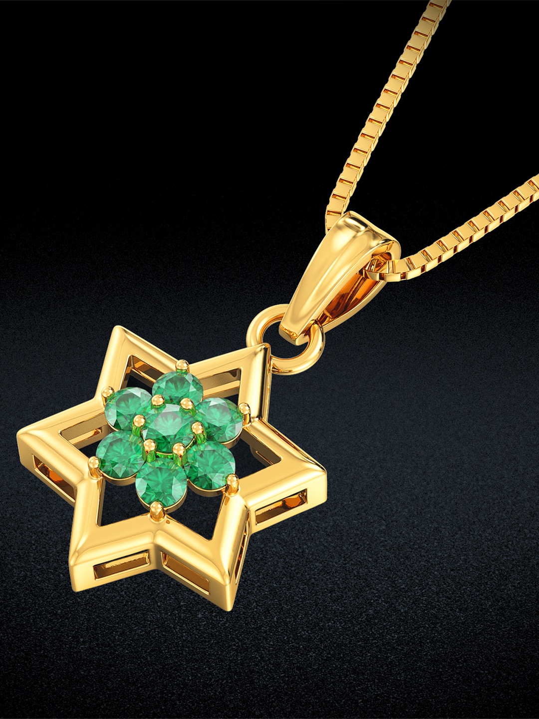 

Joyalukkas 22KT Gemstone Gold Pendant-3.81 Gm