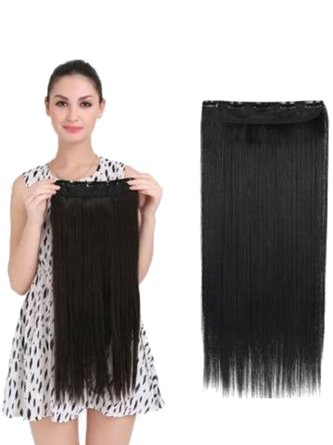 

HAVEREAM Clip-In Straight Locks Hair Extension - Black - 24 Inch