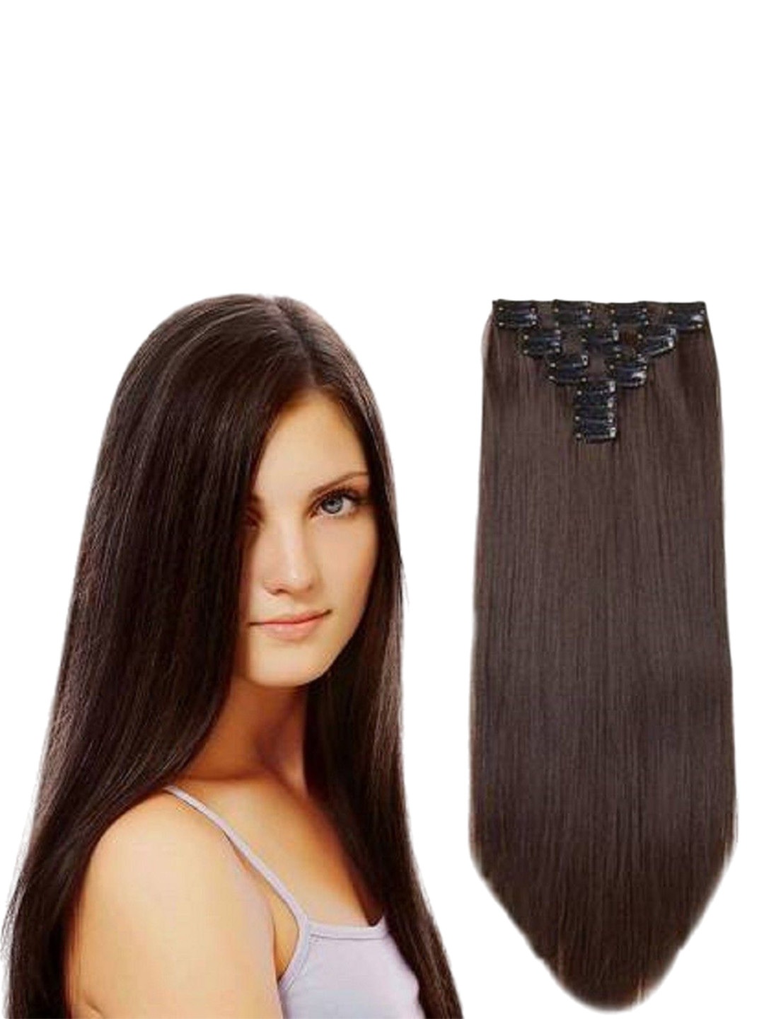 

HAVEREAM Clip In Locks Waterproof Straight Hair Extension - Brown - 24 Inch