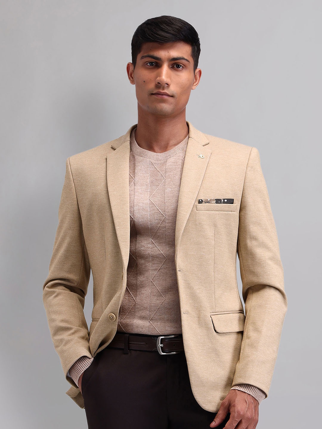 

AD By Arvind Tailored Fit Single Breasted Blazer, Beige