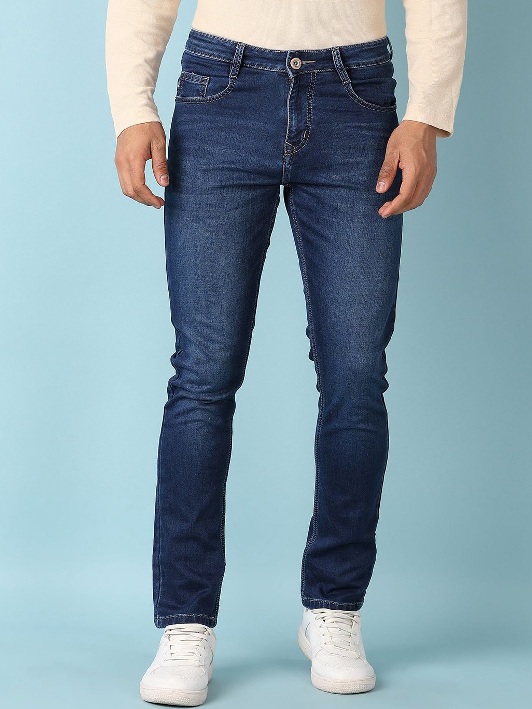 

V-Mart Men Skinny Fit Light Fade Stretchable Jeans, Blue
