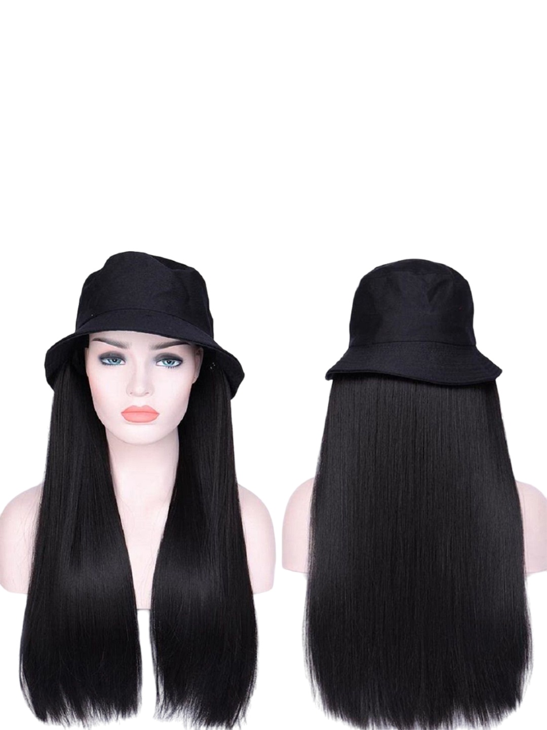 

SHENY Hat Wig Straight Hair Extension - Black