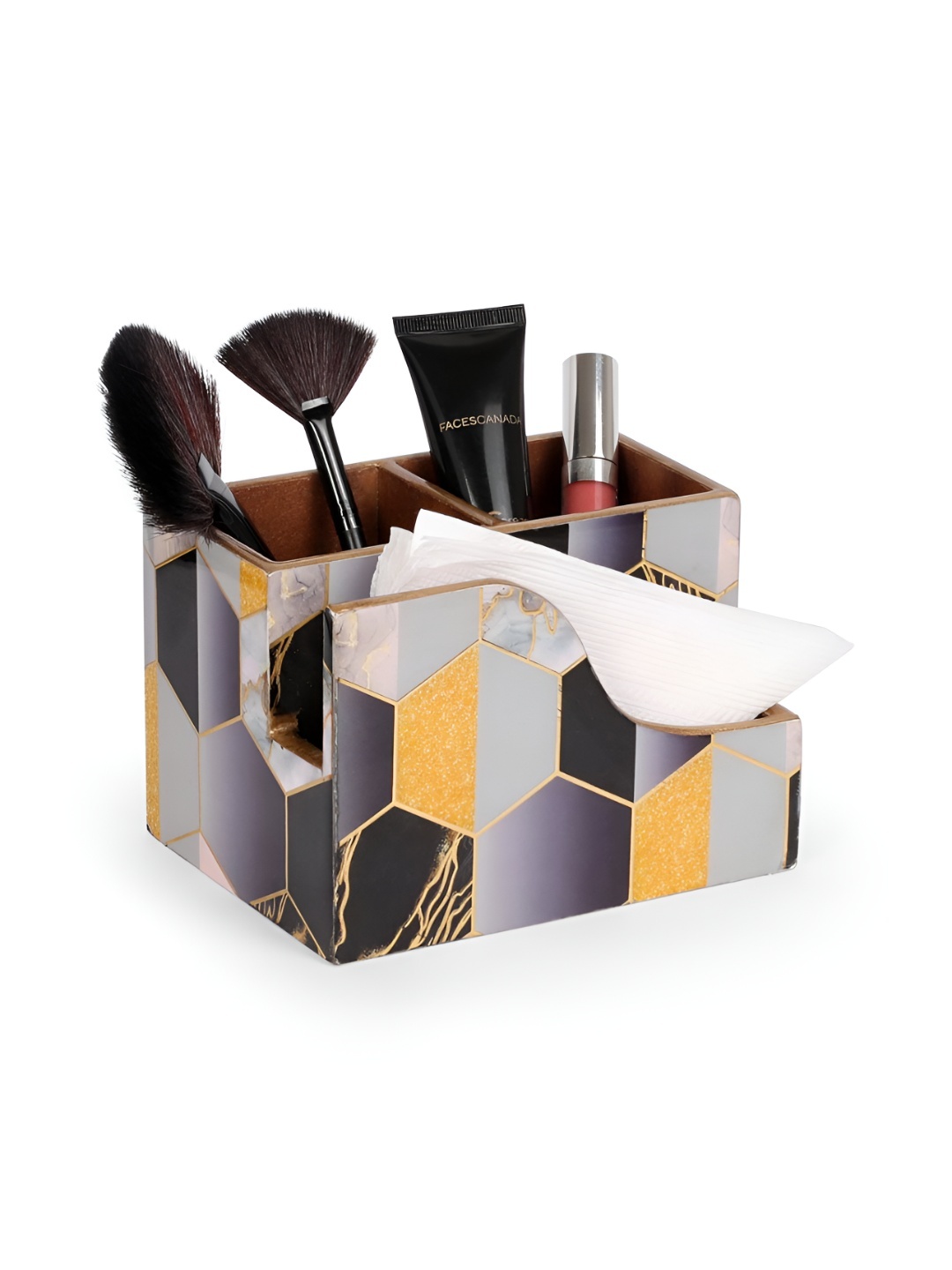 

THE HOME CO. Yellow & Grey Printed Tissue Holders