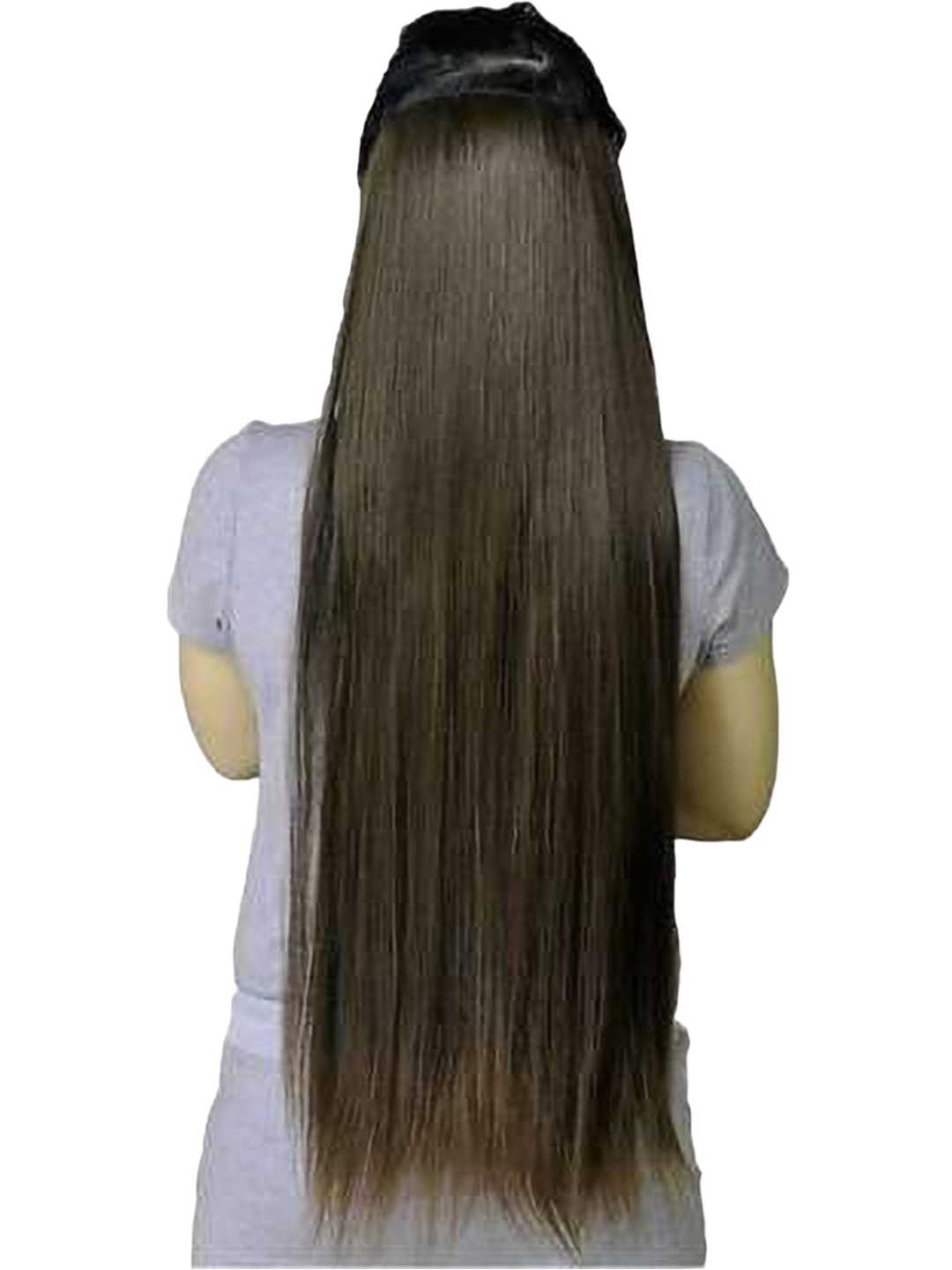 

HAVEREAM Clip On Locks Straight Hair Extension - Brown - 22 Inch