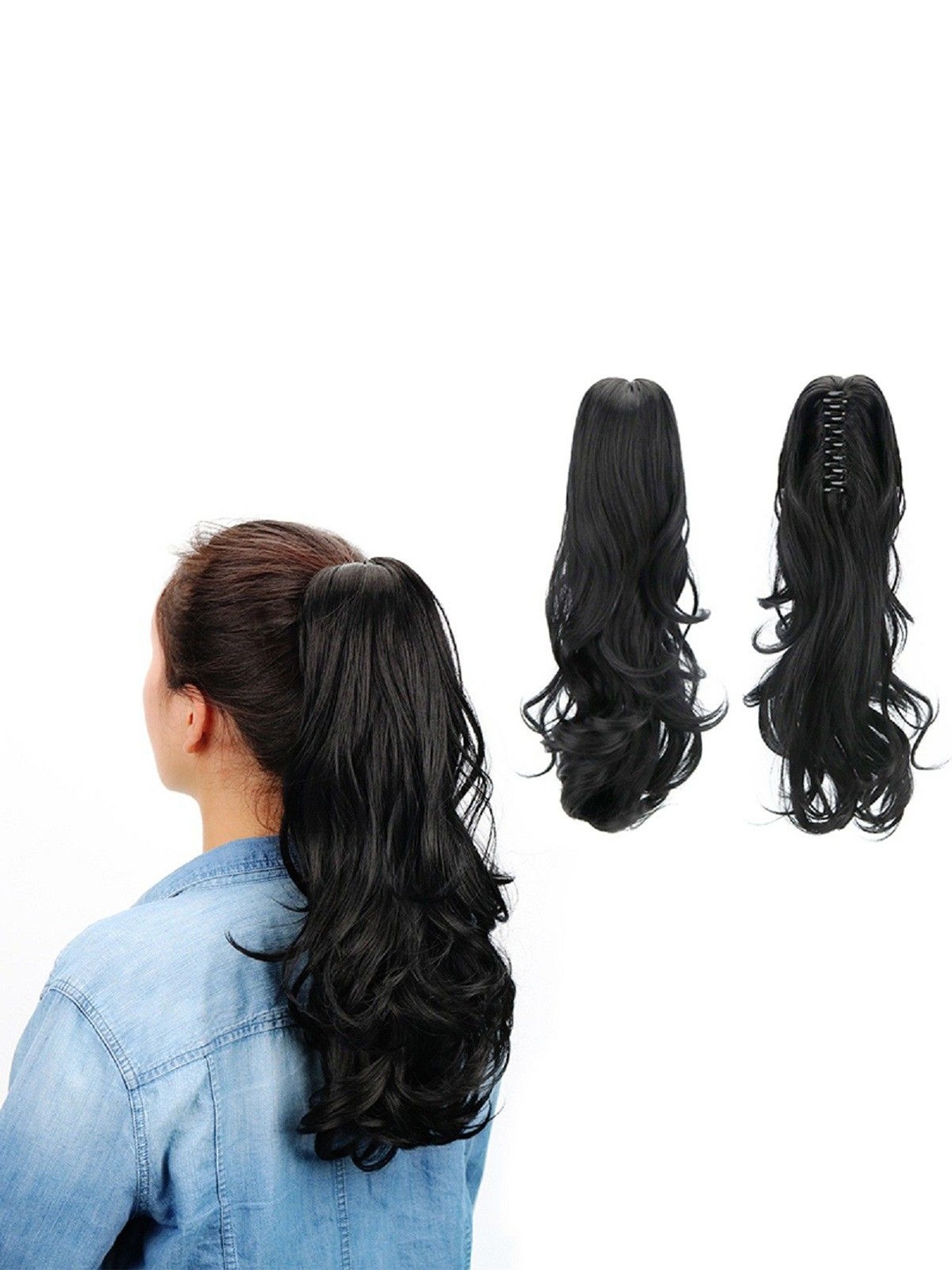 

HAVEREAM Clip In Ponytail Wavy Hair Extension - Natural Black - 22 Inch