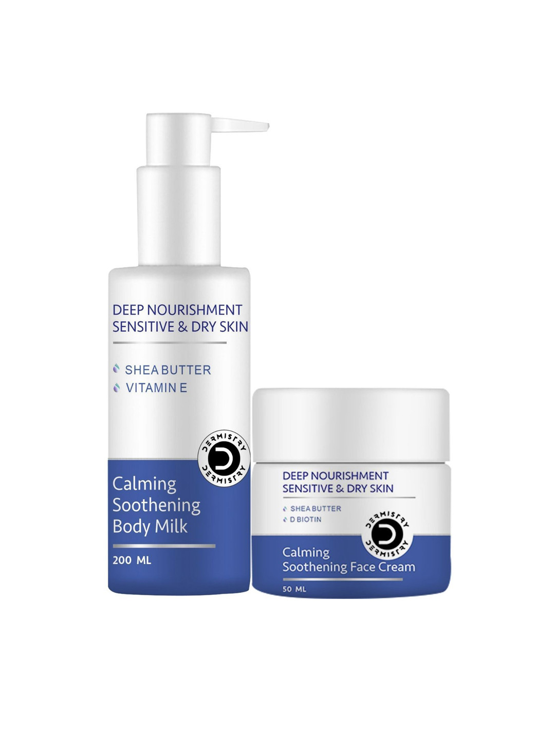 

DERMISTRY Set Of 2 Deep Nourishment Body Milk - 200 ml With Calming Face Cream - 50 ml, White