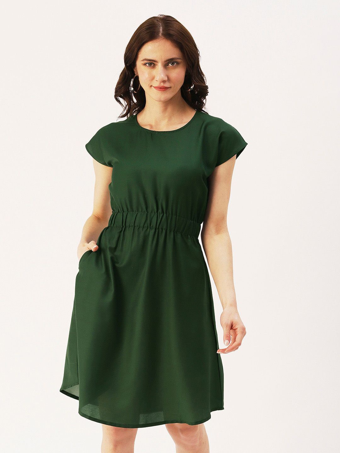 

DressBerry Glam Fit & Flare Dress, Green