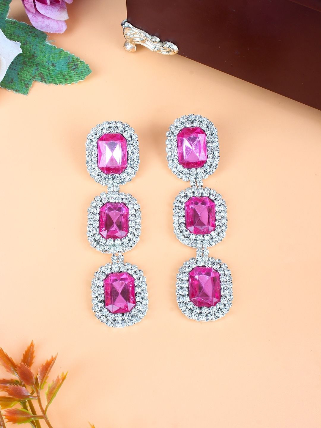 

KPOP Contemporary Drop Earrings, Silver