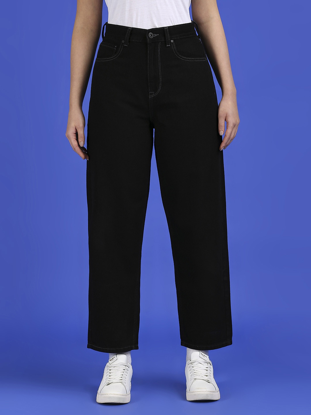 

Pepe Jeans Women Relaxed Fit High-Rise Jeans, Black