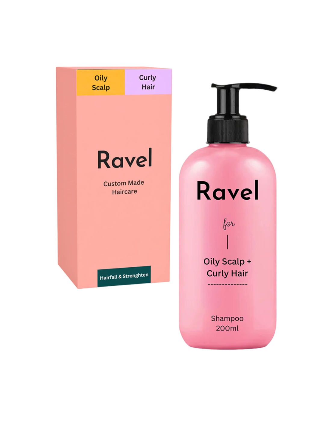 

Ravel Customized Hair Fall Control Shampoo For Oily Scalp & Curly Hair - 200 ml, Pink