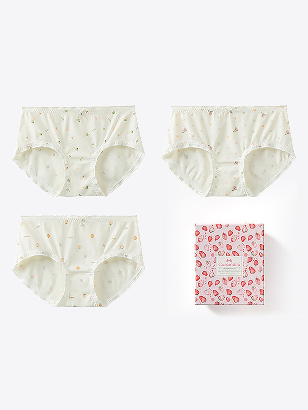 

LULU & SKY Women Pack Of 3 Mid-Rise Hipster Briefs, White