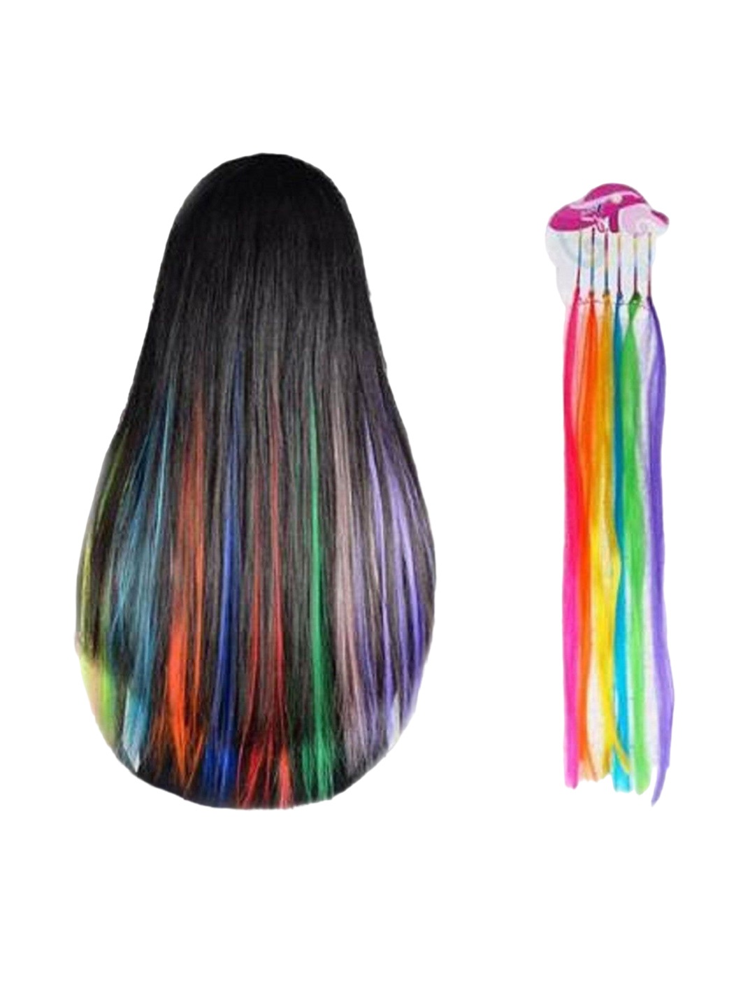 

HAVEREAM Clip-In Coloured Strand Hair Extension - Multicolour - 24 Inch, Multi