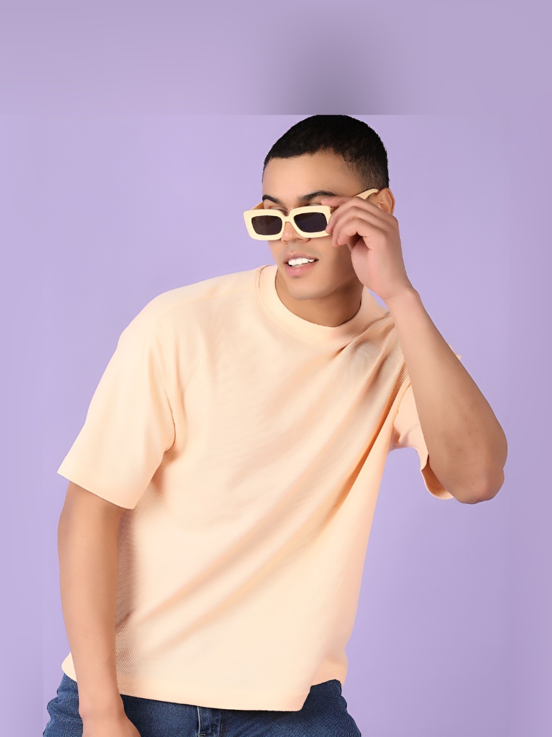 

V-Mart Men Solid Round Neck Cotton Relaxed Fit T-shirt, Orange