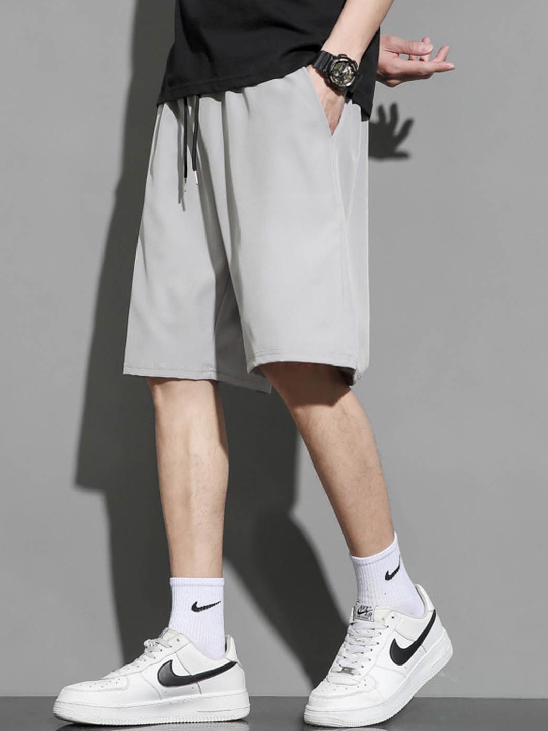 

StyleCast Men Solid Regular Fit Shorts, Grey