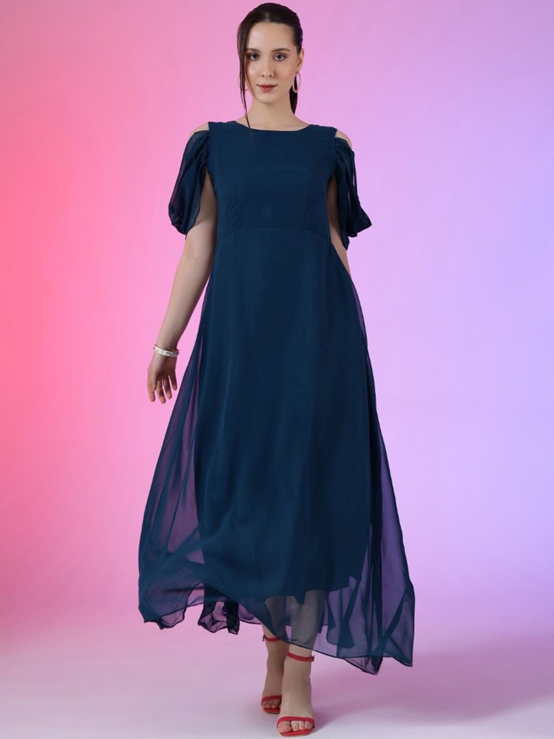 

Raiyani Enterprise Women Fit & Flare Maxi Dress, Blue