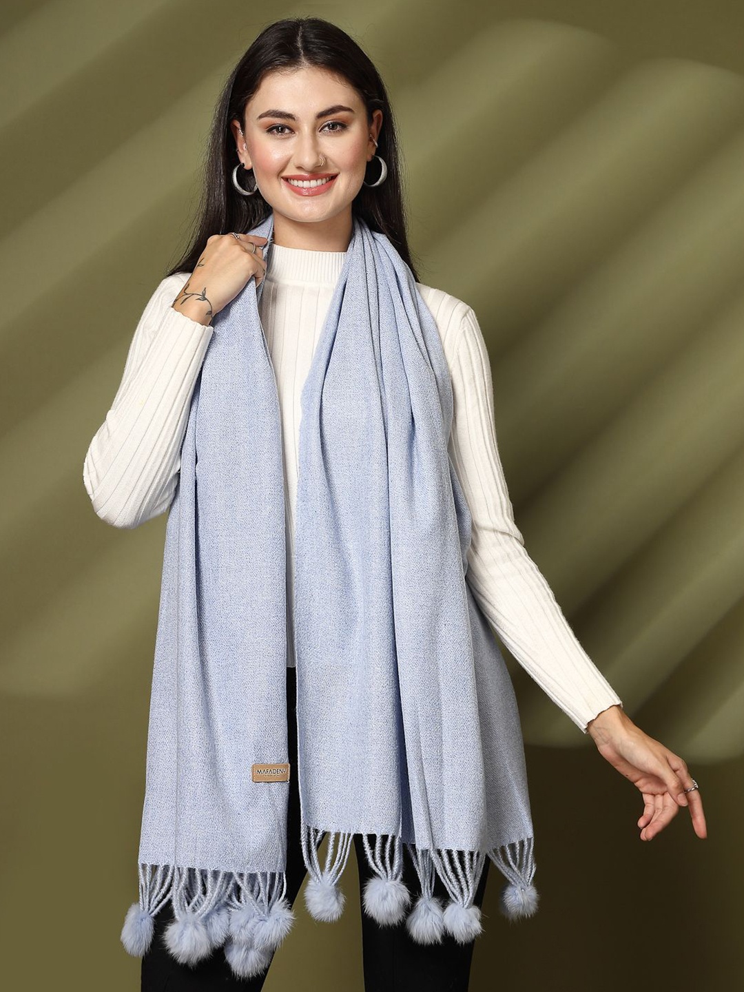 

Mafadeny Women Solid Stole, Blue
