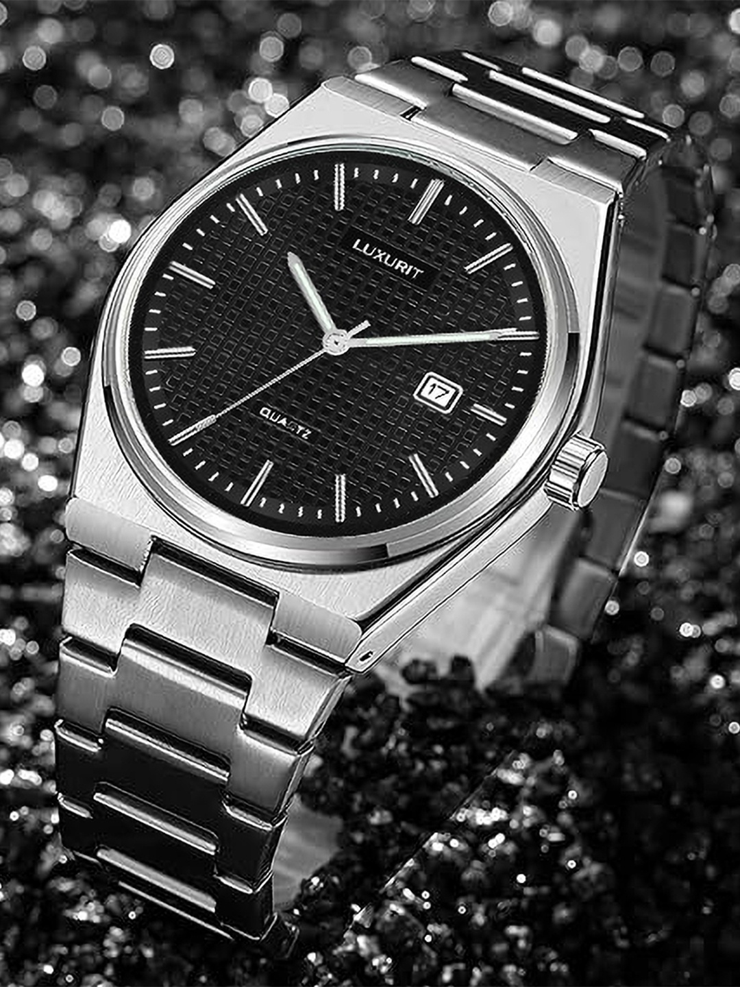 

LUXURIT Men Dial & Stainless Steel Straps Analogue Watch LRLX-158, Black