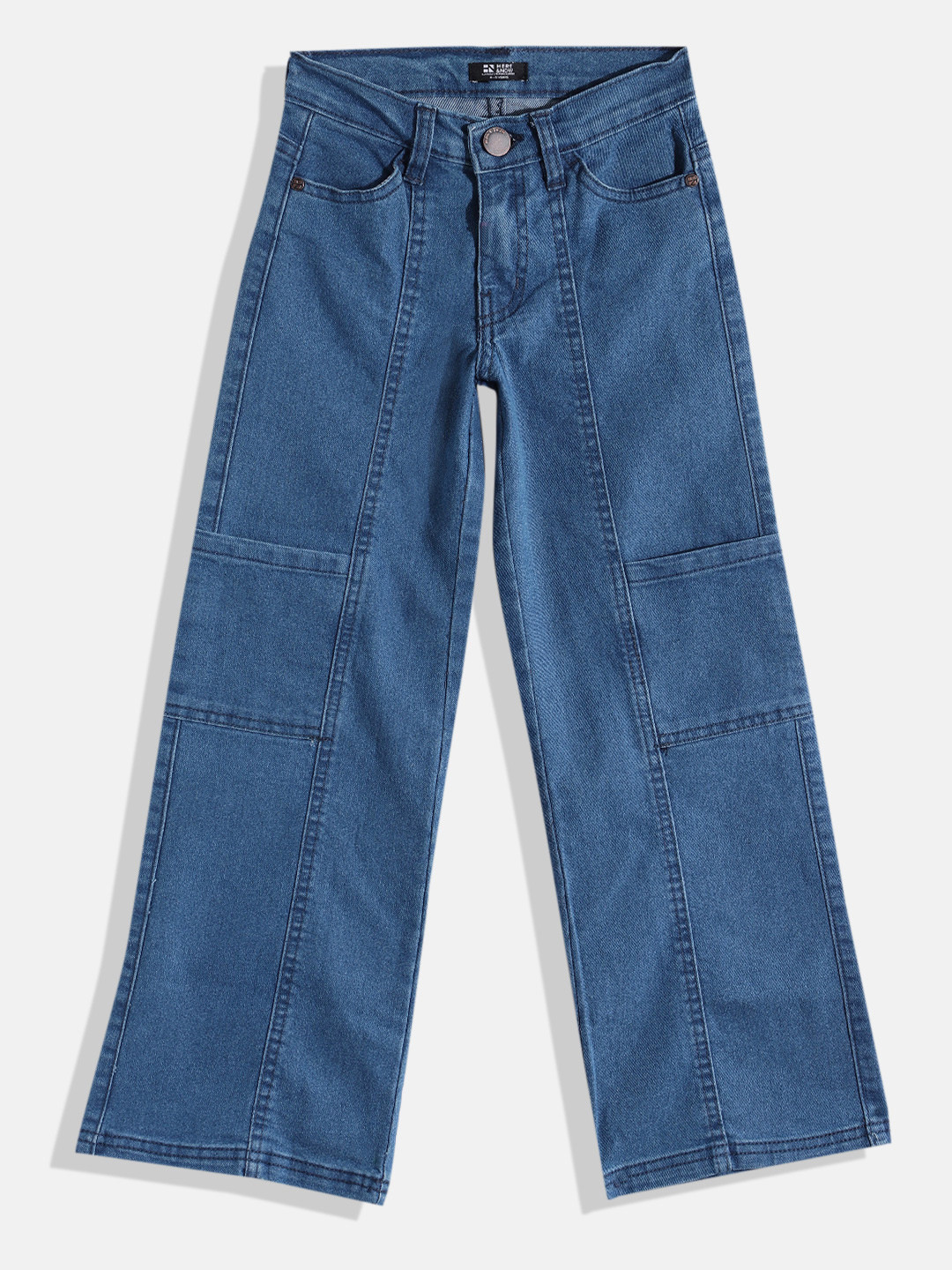

HERE&NOW Girls Flared Stretchable Jeans, Blue