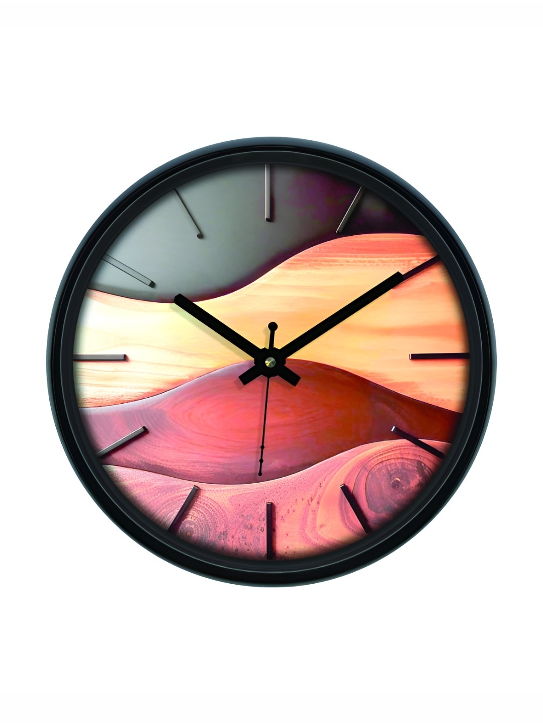 

RANDOM Printed Round Shaped Sweep Silent Movement Contemporary Wall Clock, Pink