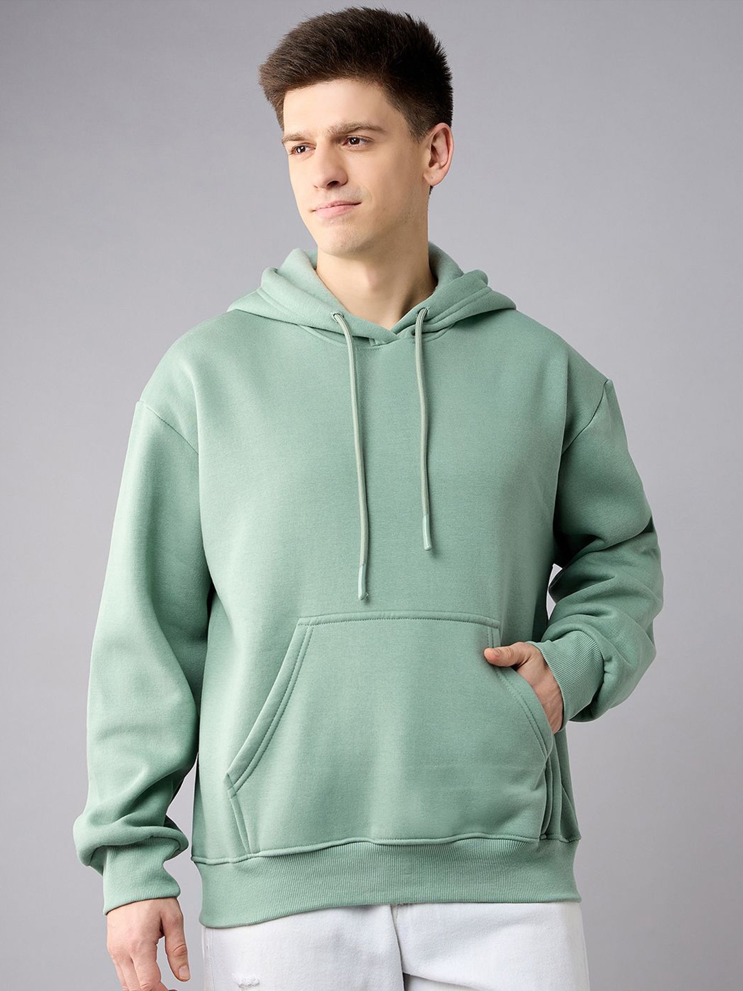 

COLOR CAPITAL Unisex Solid Hood Cotton Pullover Sweatshirt, Green