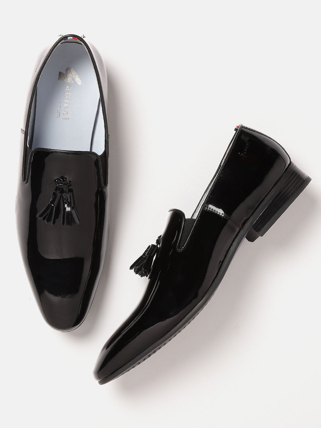 

GABICCI Men Patent Leather Tassel Loafers, Black