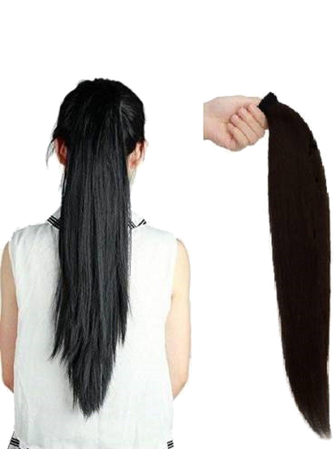 

HAVEREAM Ponytail Clip-In Straight Hair Extension - Black - 24 inch