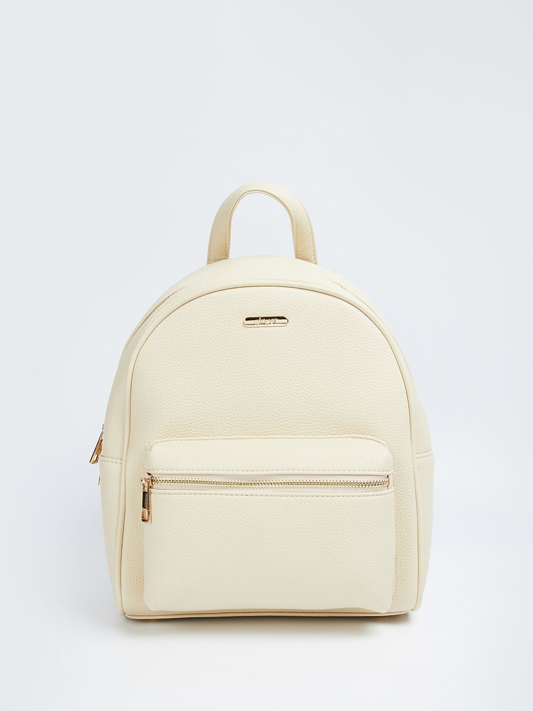 

Ginger by Lifestyle Women Solid Structured Handheld Bag, Beige