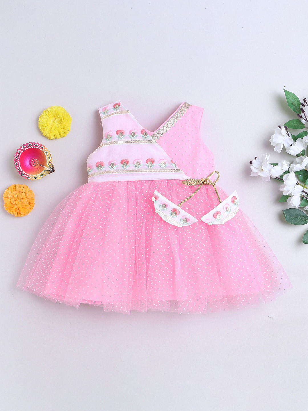 

MANY FROCKS & Girls Net Fit & Flare Dress, Pink