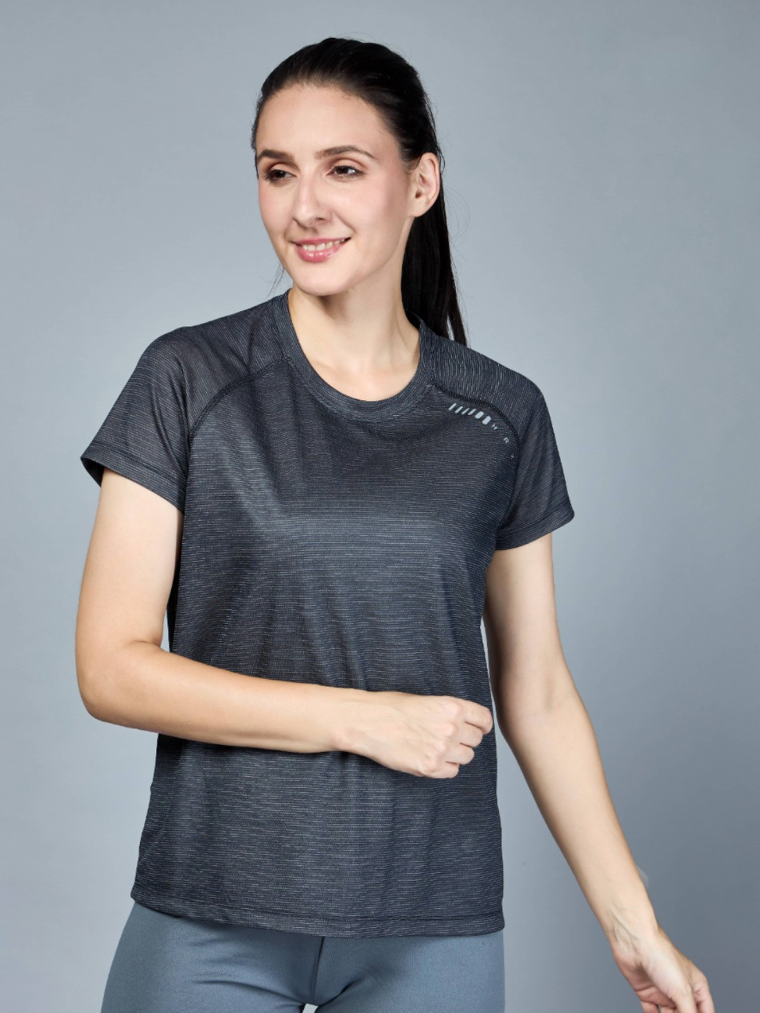 

HRX by Hrithik Roshan Women Extended Sleeves Pockets T-shirt, Black