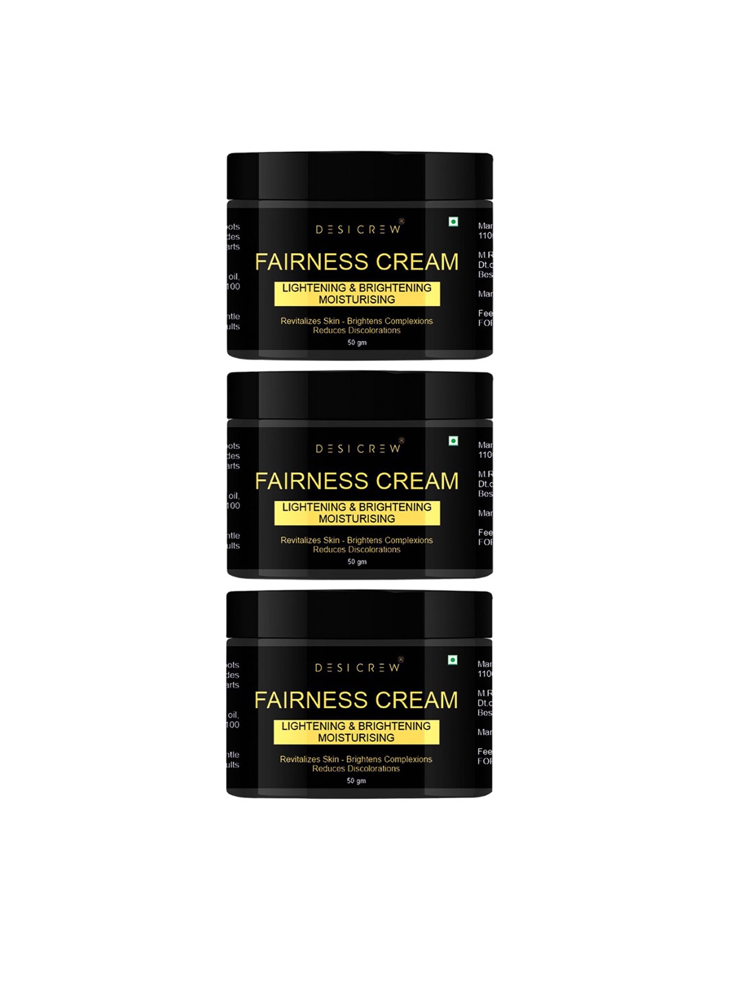 

Desi Crew Set Of 3 Lightening & Brightening Fairness Cream - 50g, Black