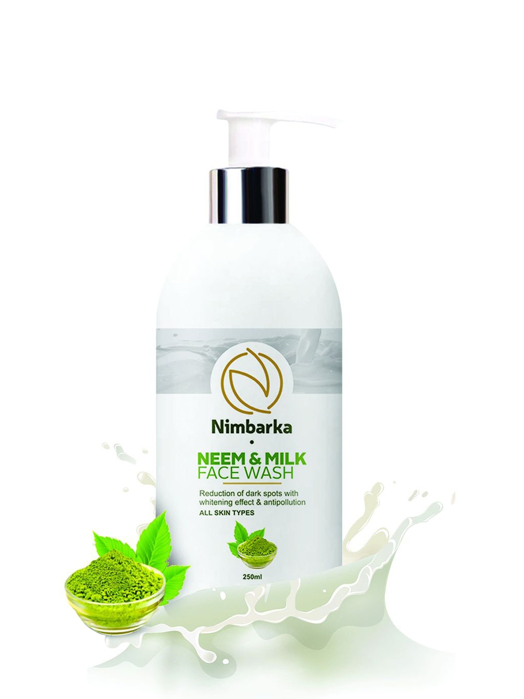 

Nimbarka All Skin Types Neem & Milk Face Wash For Dark Spots - 250 ml, White