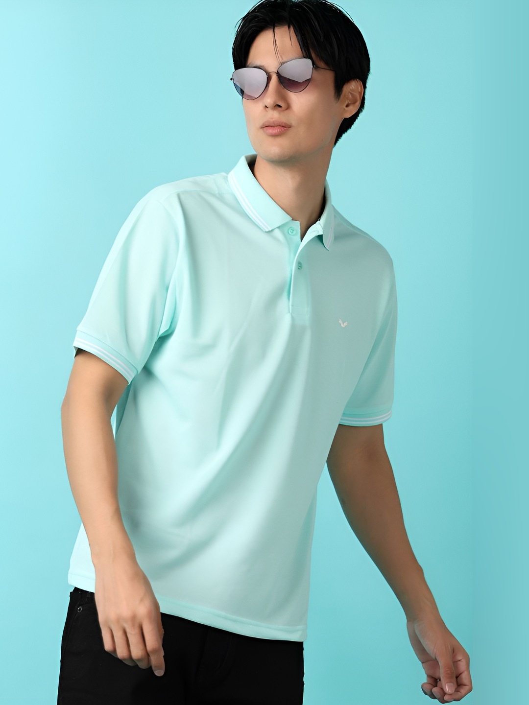 

V-Mart Men Solid Polo Collar Cotton T-shirt, Green