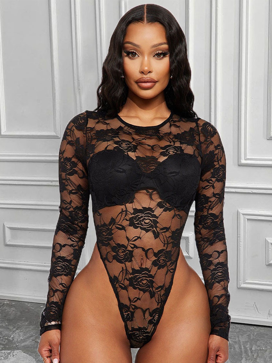 

LULU & SKY Self-Designed Bodysuit & Trouser Co-Ords, Black