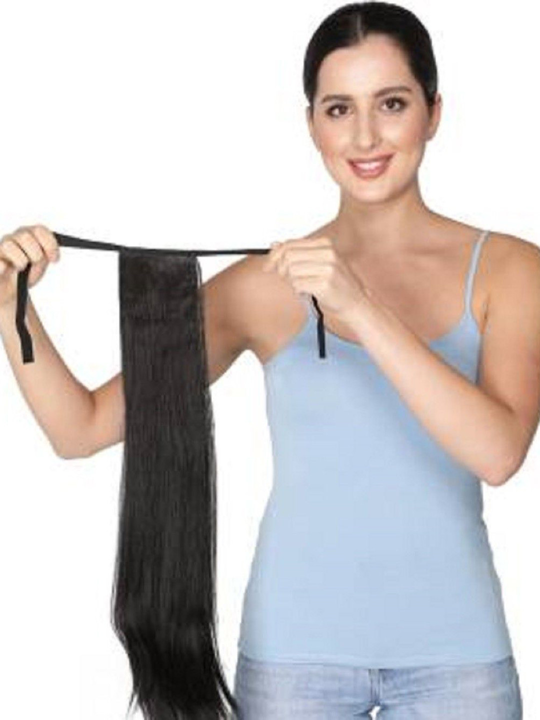 

HAVEREAM Tape-In Straight Ponytail Hair Extension - Black - 24 Inch