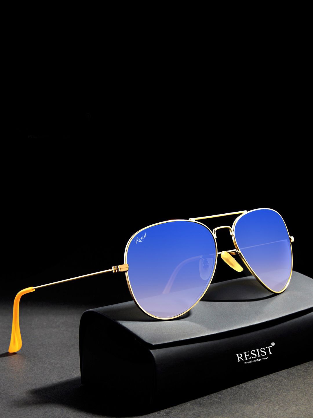 

RESIST EYEWEAR Unisex Aviator Sunglasses with UV Protected Lens, Blue