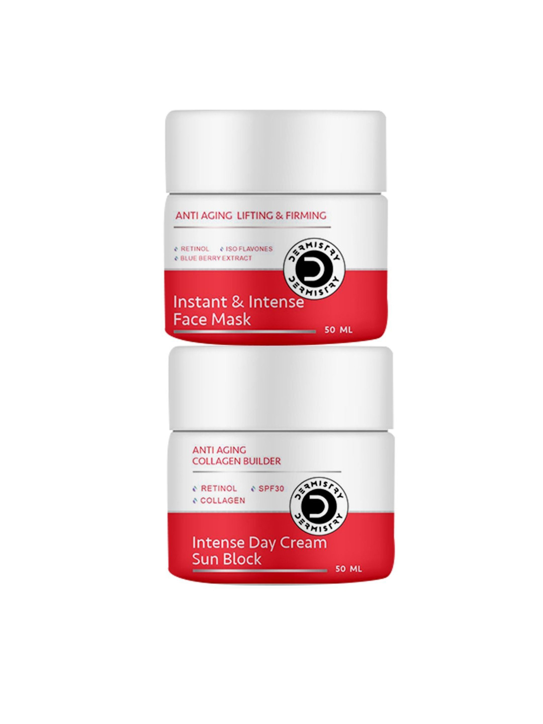 

DERMISTRY Set of 2 Instant & Intense Face Mask With Intense Day Cream Sun Block, White