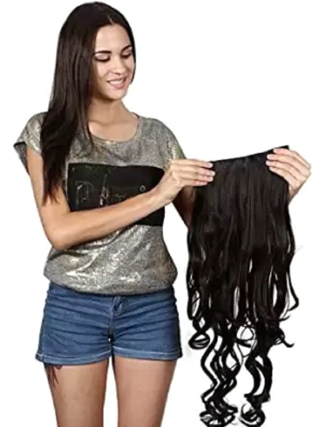 

HAVEREAM Clip-In Curly Locks Hair Extension - Black - 24 Inch