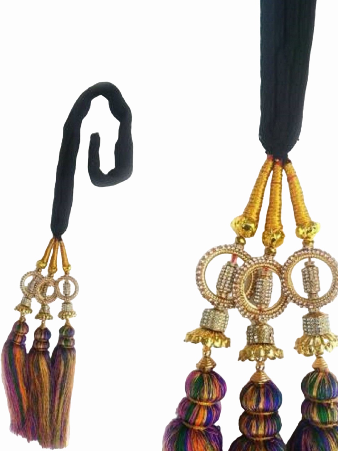 

HAVEREAM Embellished Punjabi Parranda Tassel Accessory, Gold