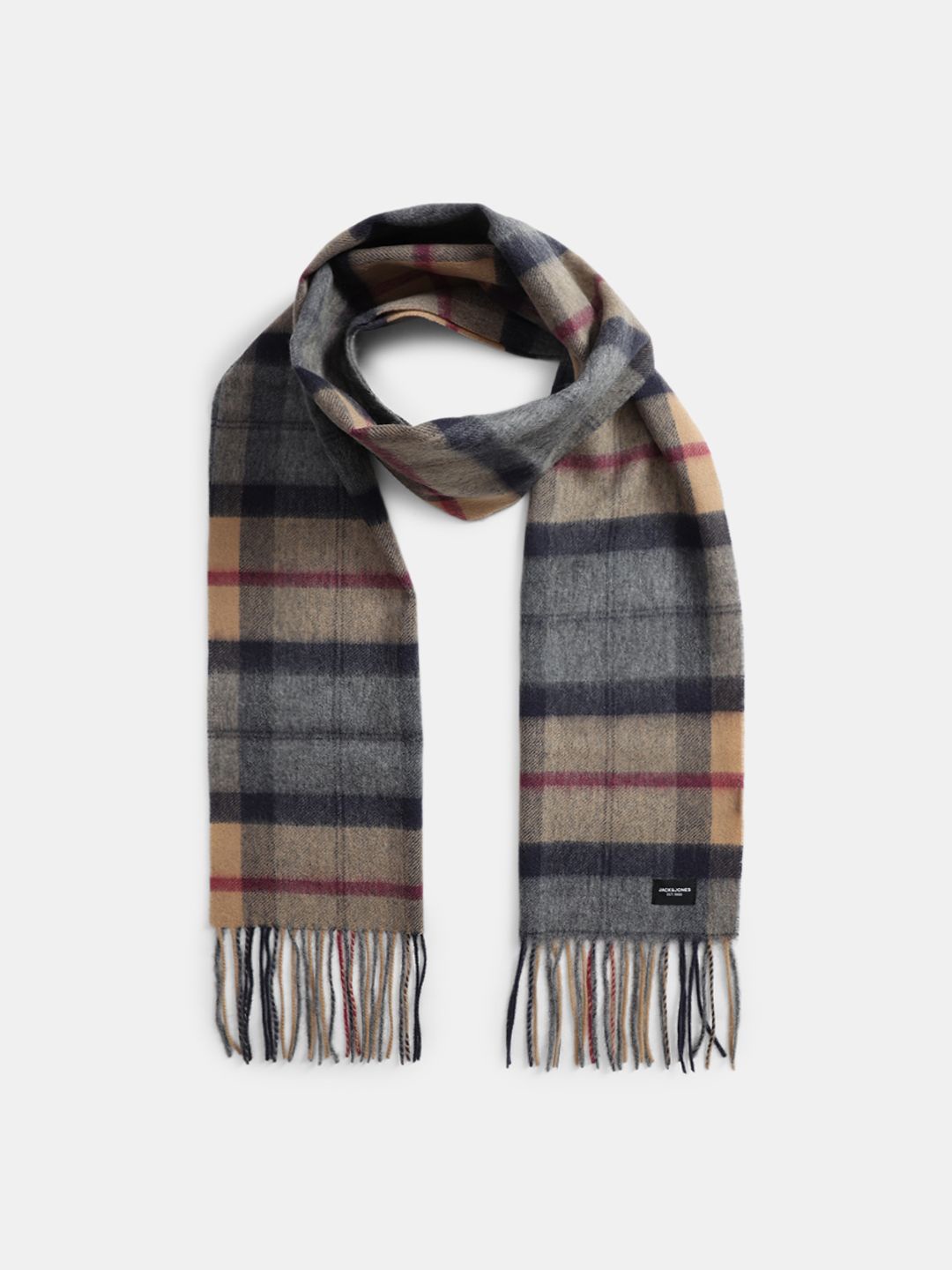 

Jack & Jones Men Checked Scarf, Brown