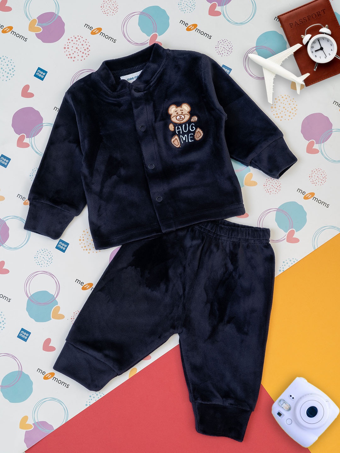 

MeeMee Kids Solid Night suit, Navy blue