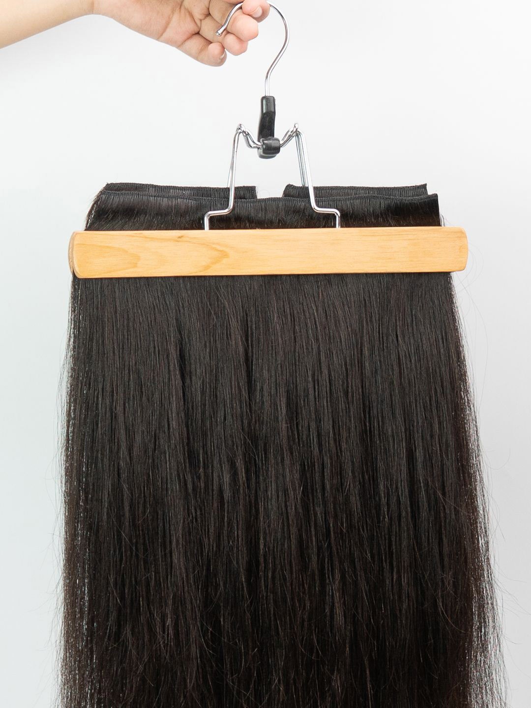 

GEMERIA HAIR Set of 3 Clip-In Straight Locks Hair Extension - Natural Black Brown