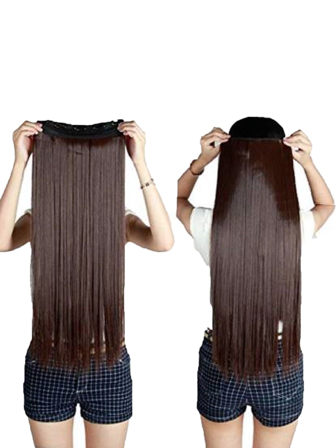 

HAVEREAM Tape-In Waterproof Straight Locks Hair Extension - Brown - 24 Inch