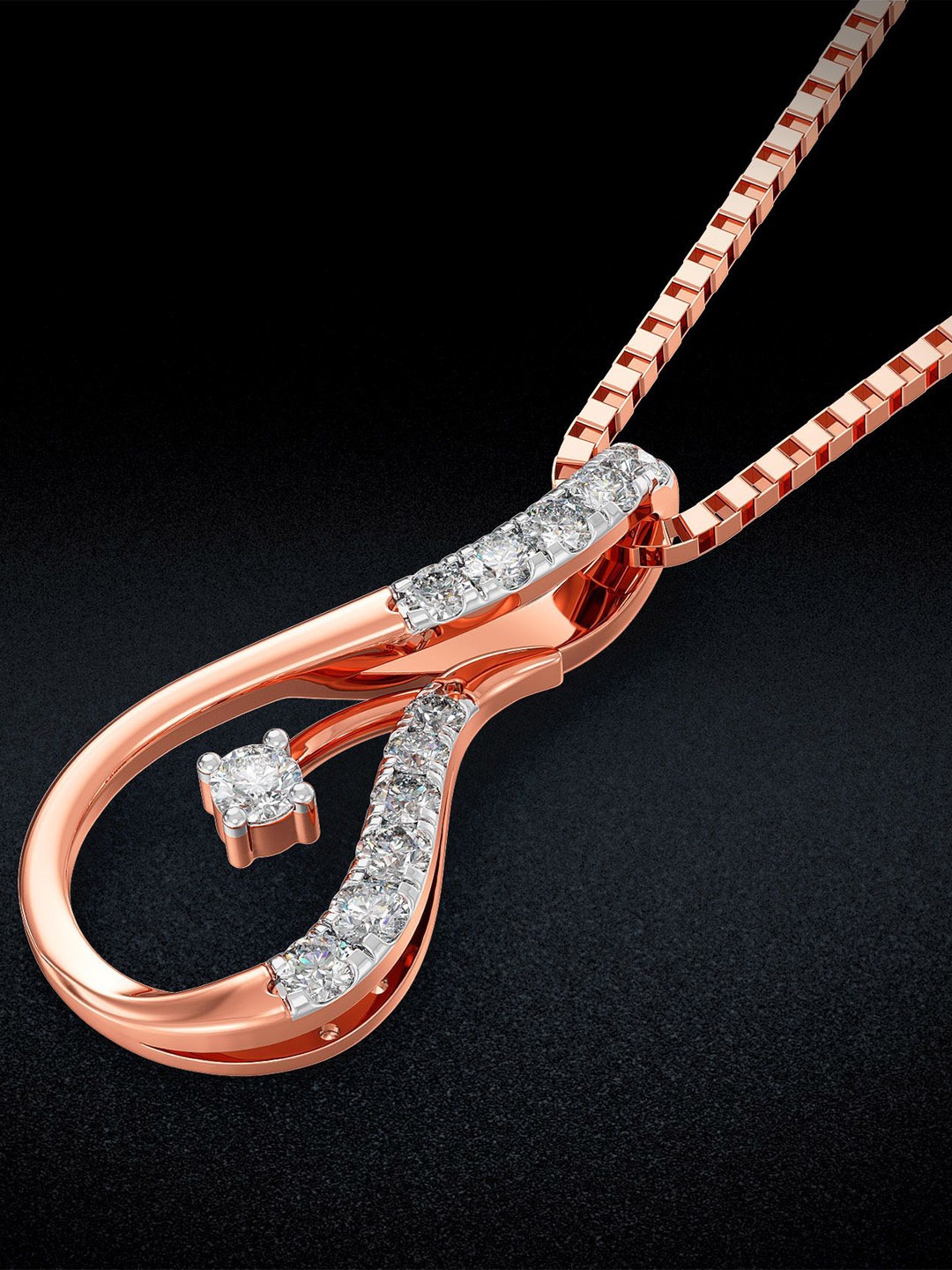 

Joyalukkas 22KT Diamond Pendant, Rose gold