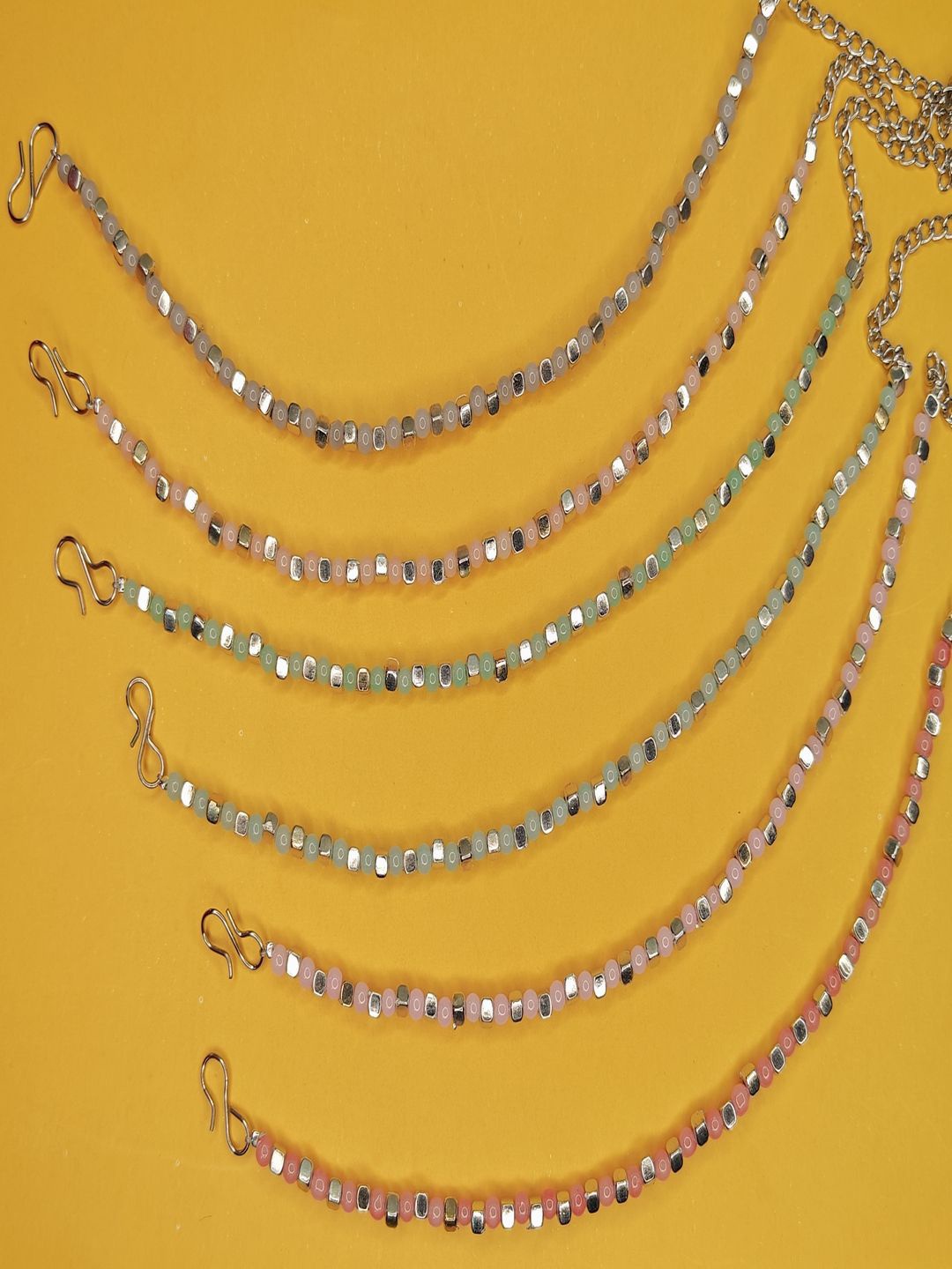 

NVR Silver-Plated Artificial Beads Anklet