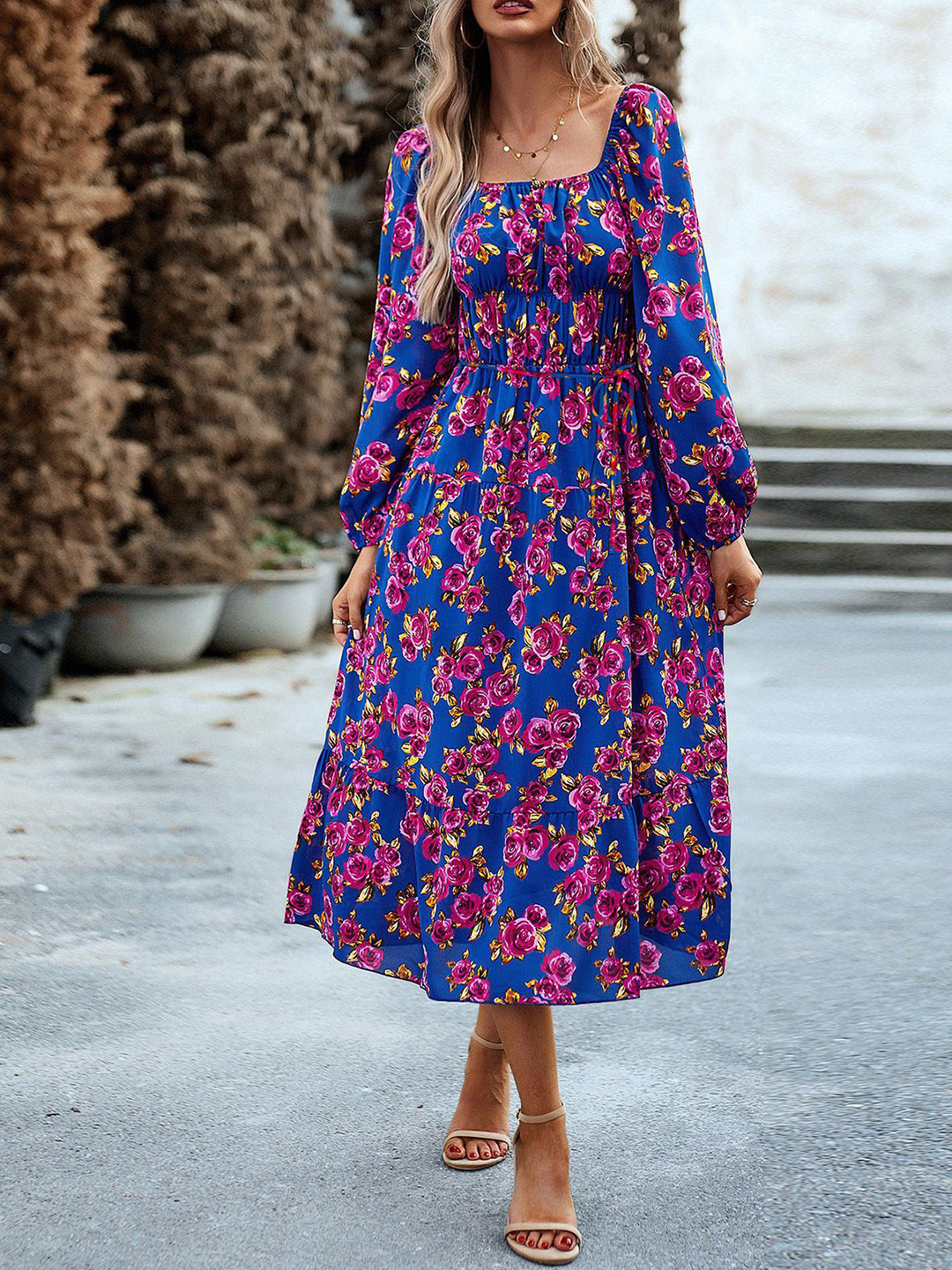 

StyleCast Floral Print A-Line Midi Dress, Blue