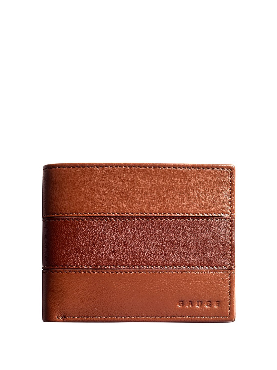 

Gauge Machine Tan Colour Block Bi-fold wallet, Brown