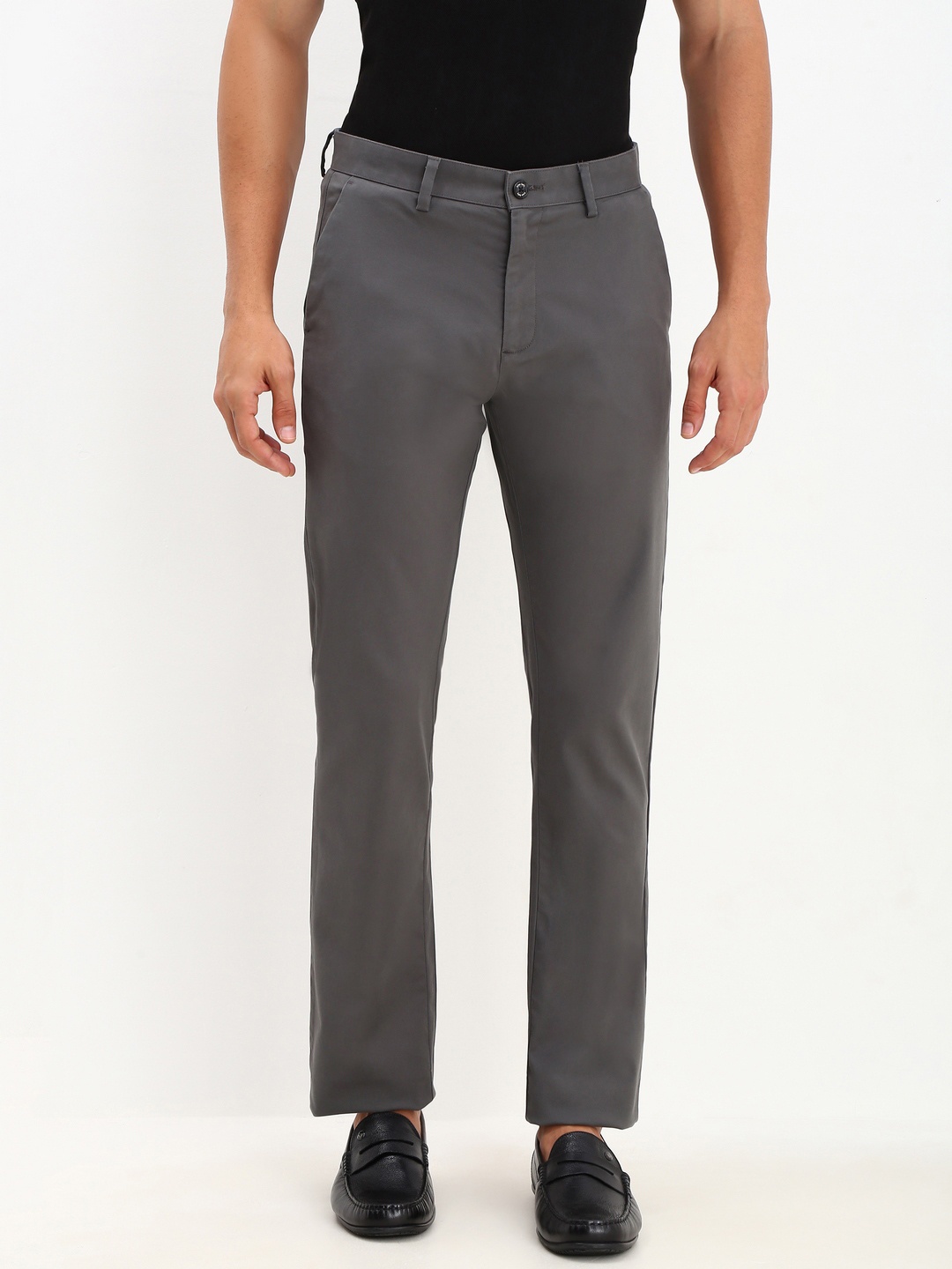 

Allen Solly Men Mid-Rise Regular Trousers, Grey