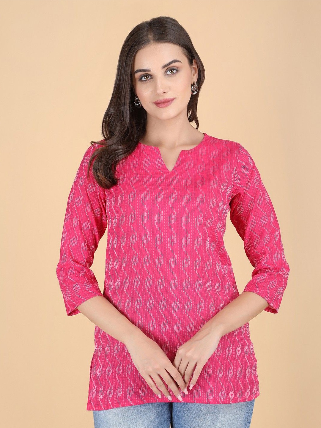 

PIDAVLIYA'S Women Ethnic Motifs Printed Cotton Kurti, Pink