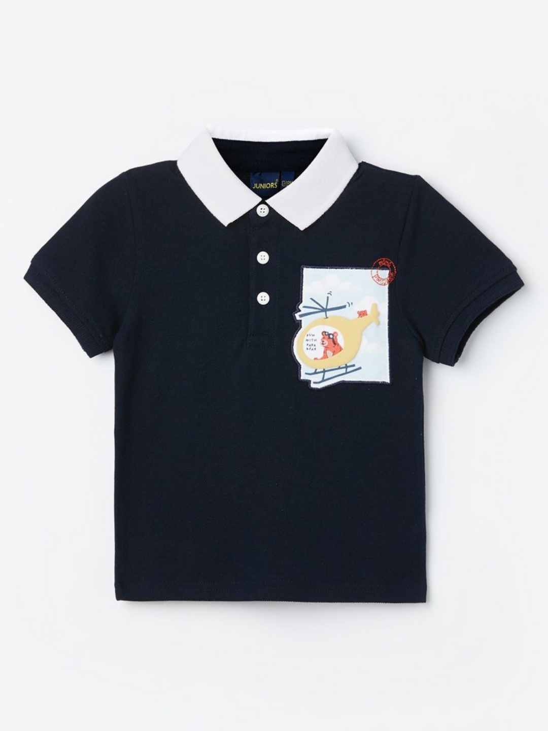 

Juniors by Lifestyle Boys Solid Polo Collar Cotton T-shirt, Black