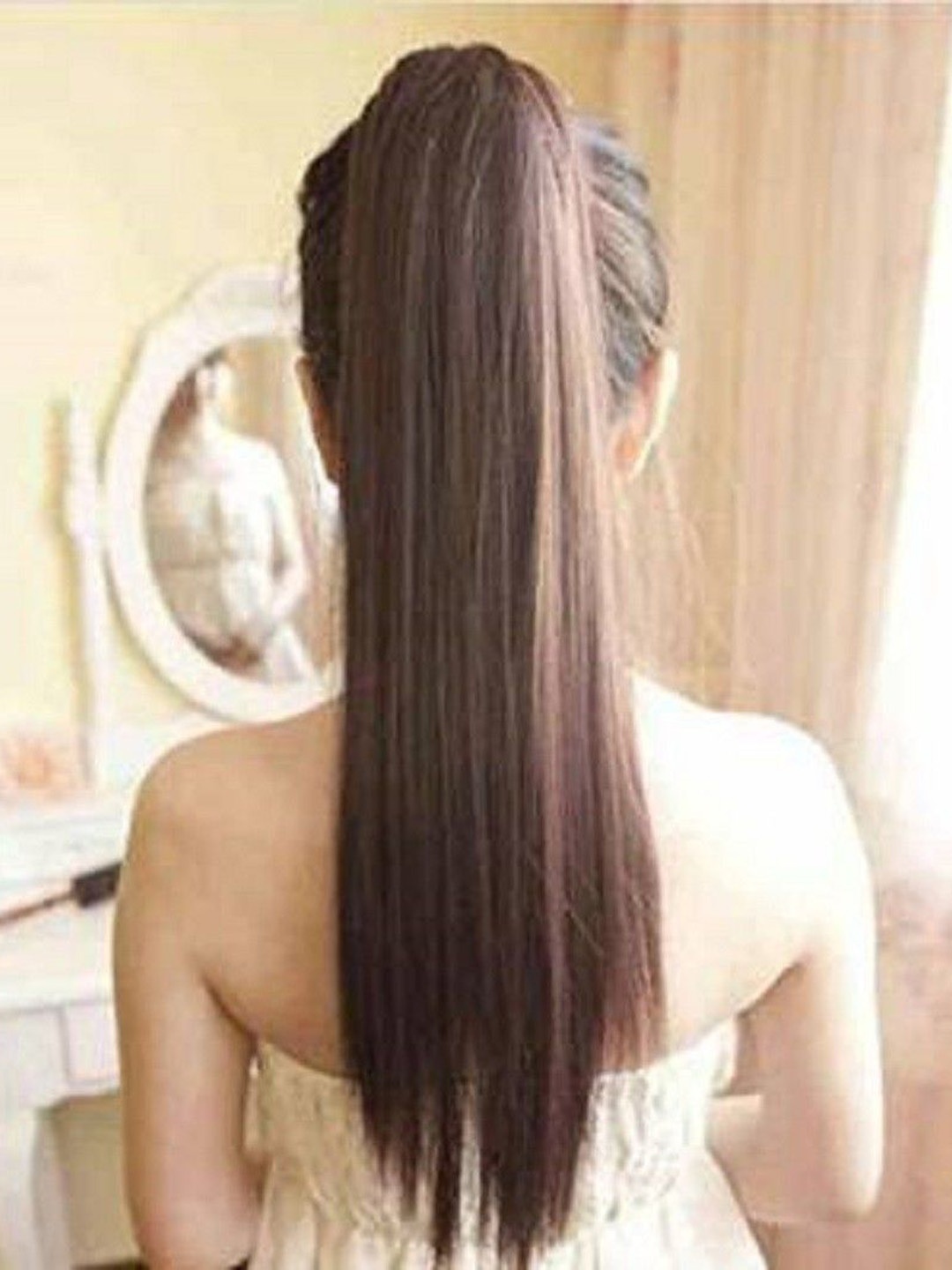 

SHENY Tape In Ponytail Straight Hair Extension - Brown -24 Inch